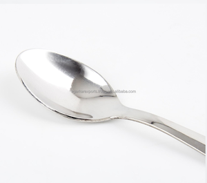 Cuillère en acier inoxydable de qualité restaurant, polissage miroir, manche long en bois |   Service de vaisselle de luxe moderne pour dîner, compatible lave-vaisselle - Product Image 5