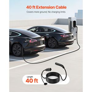 Cavo di prolunga per caricabatterie EV usato da 48A, 40 piedi, max 240V, 11,52 kW, per Tesla NACS Plug Livello 1/2, corrente 16A - Product Image 3