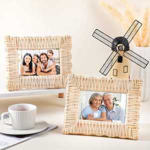 Cadre photo créatif en bambou et rotin naturels de haute qualité, écologique, élégant et fait main pour l'affichage de photos de famille - Prix export - Product Image 4