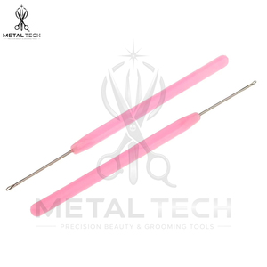 Aiguilles à crochet pour extensions de cheveux avec poignée rose, pour l'installation et le retrait de micro-anneaux, pour une utilisation professionnelle en salon de coiffure - Product Image 4