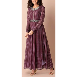 Robe de soirée élégante pour femme, robe longue maxi pour célébration de mariage, robe de soirée tendance pour femme avec manches en dentelle - Product Image 4