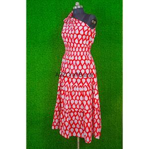 Vestido Midi Bodycon de un Solo Hombro Hecho a Mano, Túnica Femenina de Algodón con Estampado Elegante, Cómodo para Fiestas, Playa o Bodas, para Mujer - Product Image 4