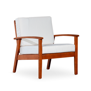 Sedia Deep Seat in eucalipto con cuscini bordeaux, finitura a olio naturale - Product Image 6