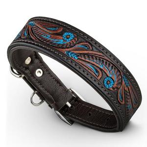 Vintage Western Leather Dog <b>Collar</b> Handmade Premium Pet <b>Collar</b> for Large Dogs from Divine International India - Product Image 2