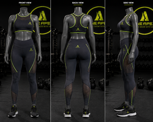 Women Mesh Panel Gym Yoga Set High Waist Leggings Sleeveless Sports Bra Fitness Activewear Set - Product Image 3
