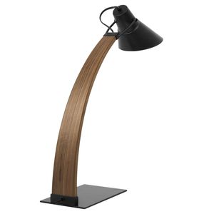 Lámpara de escritorio Noah Mid Century Modern en nogal y negro - Product Image 4