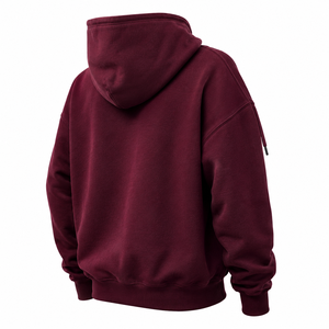 เสื้อฮู้ดพิมพ์โลโก้ตามสั่ง ย้อมสีแบบ Garment Dyed ทรงปกติ ผ้าฝ้ายฟลีซ ปลายแขนแบบริบ ปรับฮู้ดได้ ขายส่ง OEM สตรีทแวร์ - Product Image 2