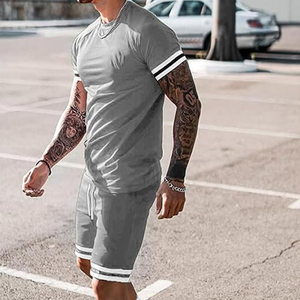 Custom Men <b>Set</b> Manufacturer 2 Piece Cotton T Shirt Cargo Shorts Summer OEM Bulk Private Label - Product Image 4