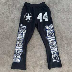 Pantalones de Invierno para Hombre, Estilo Urbano, Diseño Pintado, 100% Algodón, Transpirables, Casuales, de Cintura Alta, Gruesos - Product Image 1