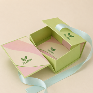 Luxury Eco-Friendly Folding Perfume Box Recycled <b>Materials</b> Ribbon Handle <b>Magnetic</b> Closure Sponge Liner Rigid Paper Flip Top for - Product Image 2