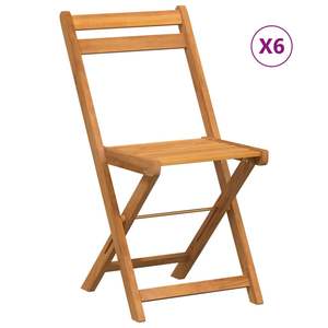Ensemble de 6 chaises pliantes de bistrot en bois d'acacia massif, qualité supérieure - Product Image 2