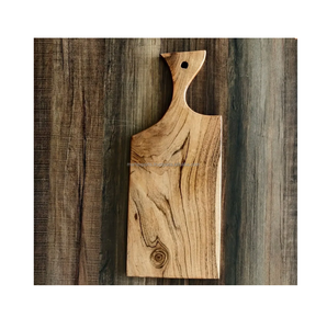 Tabla de cortar de madera de lujo de alta calidad con superficie pulida de teca y acacia para servir embutidos de carne de queso - Product Image 5