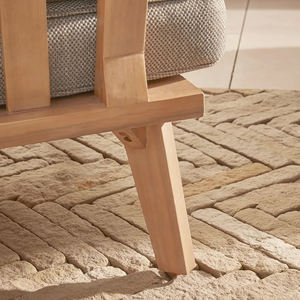 Ensemble de salon de jardin en teck moderne, mobilier de conversation pour terrasse extérieure, avec sièges rembourrés et table, pour villa, hôtel, usage extérieur - Product Image 5