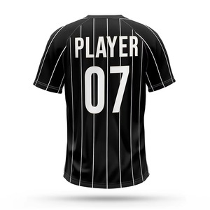 Men's Baseball Jersey Striped V-Neck Short Sleeve 100% <b>Polyester</b> Breathable Sublimated Print Regular Fit Adult All Seasons - Product Image 5