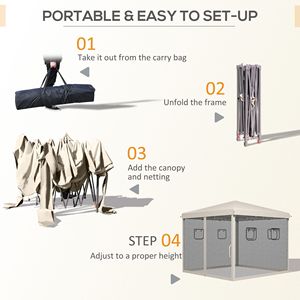 Tenda Istantanea 10x10 con Finestre a Rete e Borsa per il Trasporto - Altezza Regolabile - Product Image 4