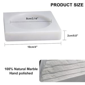 Portavelas Cuadrado de Mármol Blanco de Lujo, Decorativo, para Velas de Té, Moderno, para Decoración del Hogar - Product Image 6