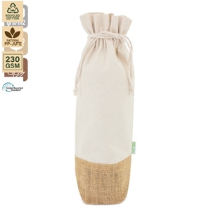 Bolsa de Regalo para Botellas de Vino de Algodón Reciclado de 225 GSM, Embalaje para Regalo de Vino de 14x34x8 cm, Logotipo Personalizado, Venta al por Mayor, OEM, Pedido al por Mayor, Modelo ANKJ074-R - Product Image 2