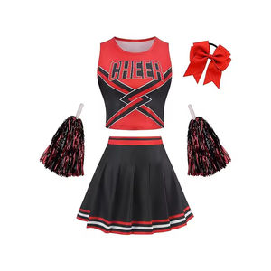 Costumes de pom-pom girls personnalisés de haute qualité en polyester imprimés par transfert thermique pour filles et adultes, uniformes de cheerleading OEM - Product Image 3