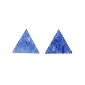 Quartz hydro synthétique (pierres de laboratoire) de qualité supérieure, poli, 12 mm, bleu cerise, forme triangulaire plate et lisse, calibré, en vrac, vente en gros - Product Image 1