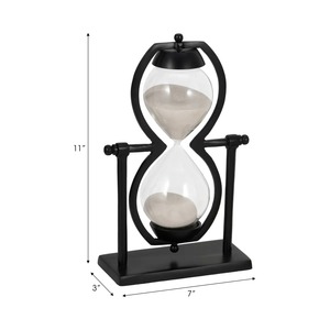 Sablier en verre noir de qualité supérieure, élégant et décoratif, idéal pour table console, table basse et décoration intérieure, provenant d'Inde. - Product Image 4