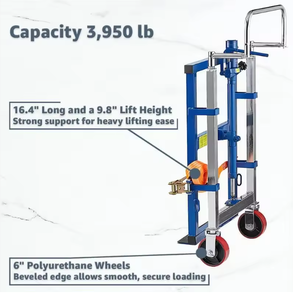 Carretilla Manual Comercial de Alta Resistencia 100% para Trabajo Pesado, 3,950 lb, para Muebles y Equipos - Juego de 2 Carretillas de Acero Azul con Correas - Product Image 2