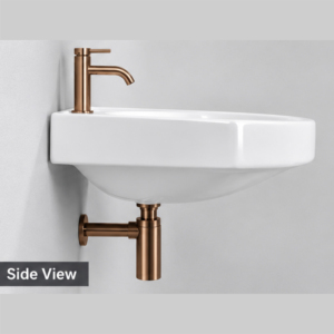Lavabo mural moderne en céramique pour salle de bain, avec robinet monotrou, équipement sanitaire - Product Image 4