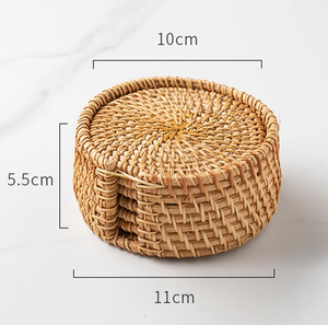 Hand-Woven Rattan Placemat <b>Coaster</b> <b>Drinks</b> And Dishes <b>Coaster</b> Placemat Table Mats Excellent Design - Product Image 3