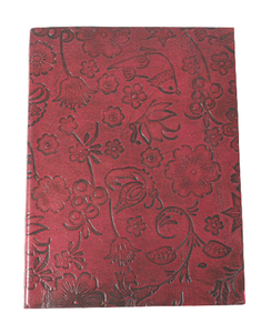 สมุดบันทึกปกหนังแพะ TC ดีไซน์ลายนูน ทำจากกระดาษฝ้ายรีไซเคิลทำมือ ปราศจากกรดและไม้  พร้อมปกหนังแท้ - Product Image 1