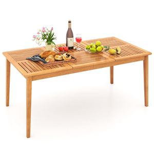 Tavolo da Pranzo Rettangolare in Legno di Acacia per 6 Persone per Uso Esterno - Product Image 6