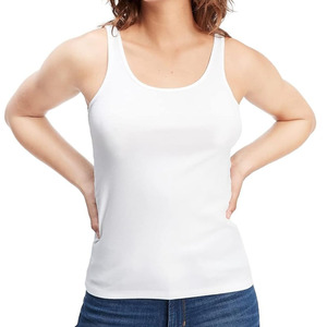 Débardeur de sport élégant pour femme, sans manches, respirant, avec logo frontal, couleur unie, col montant, tricot côtelé - Product Image 1