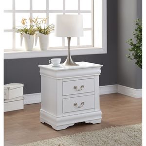 Table de chevet Louis Philippe finition blanche - Product Image 1