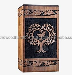 Urnes en bois Urne funéraire pour adultes Urne en bois polie fabriquée à la main Urnes funéraires Urne funéraire à bas prix - Product Image 2