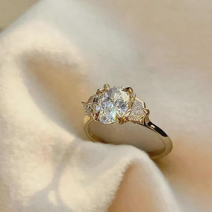 Bague de fiançailles unisexe en diamant taille ovale, luxe, 5 carats, diamant de laboratoire certifié IGI, alliance éternité en vermeil 14 carats - Product Image 4