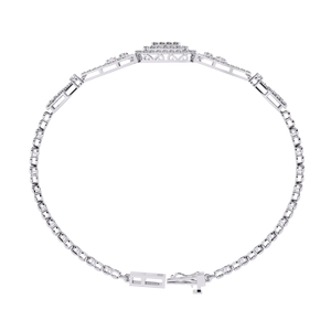 Lab Grown Round Cut Cluster Diamond <b>Bracelet</b> in 10k 14K 18k White Gold | Vintage Designer Statement Diamond Jewellery for Women - Product Image 2