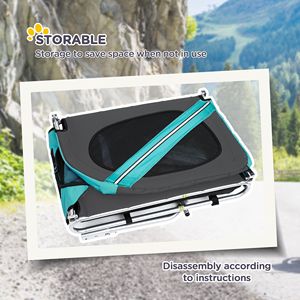 Rimorchio per Bicicletta Blu/Grigio con Ruote Grandi, 3 Ingressi e Rete per Viaggi Fuoristrada, Carrello Trasportino per Animali - Product Image 4