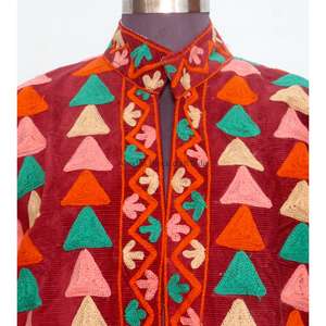 เสื้อแจ็คเก็ตหนานุ่มแบบควิลท์รักษ์โลกสำหรับทุกเทศกาล ตกแต่งด้วยงานปักสไตล์โบโฮแบบเย็บมือ วินเทจ ลำลอง เหมาะสำหรับวันหยุดพักผ่อน ชายหาด และงานปาร์ตี้ - Product Image 2