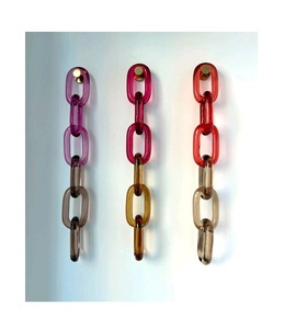 Décoration murale en chaîne ronde en résine époxy, design moderne rustique, couleur personnalisée, multicolore - Product Image 1