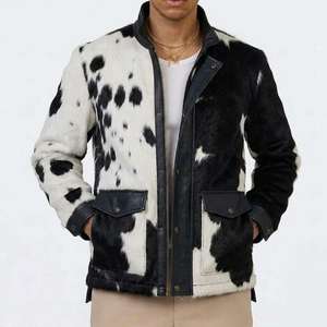 High Street Style <b>Men</b> Cowhide Leather <b>Jacket</b> Real Genuine Leather Bomber Style Winter Outerwear Solid <b>Jacket</b> - Product Image 1
