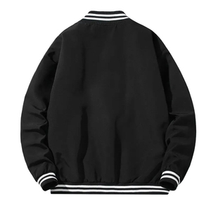 Men's <b>Retro</b> Wool <b>Leather</b> Varsity <b>Jacket</b> with Custom Logo Embroidery Hot Sale Hooded Letterman <b>Jacket</b> for Winter Use - Product Image 5