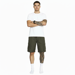 Pantalones Cortos Deportivos de Carga al por Mayor OEM ODM, Transpirables, de Poliéster Tejido, Ligeros, Personalizados, de Secado Rápido, Ecológicos, con Cordones - Product Image 1