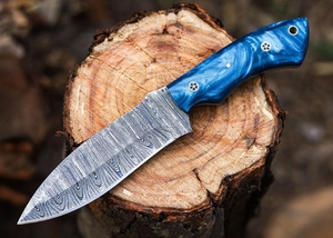 Couteau de chasse artisanal en acier Damas, manche intégral, personnalisé, OEM, vente en gros USA & Europe, couteau de camping Damas, manche en résine - Product Image 2