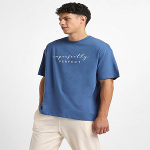 T-shirts pour hommes en coton biologique 100% de haute qualité Logo personnalisé 220 grammes de tissu tricoté Design vierge T-shirt uni en gros - Product Image 2