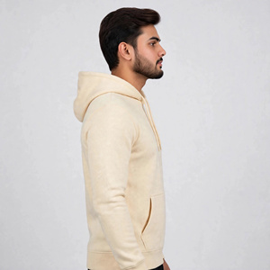 Sudadera con Capucha para Hombre, Color Sólido, Forro Polar, Bolsillo Frontal, Corte Regular, Estilo Casual, 100% Algodón, Ropa de Invierno, 360g - Product Image 3