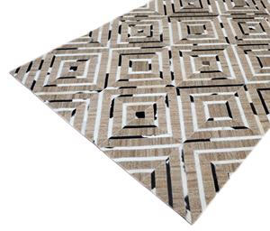 Tapis moderne en cuir tissé à la main de luxe Visesa Grc, rectangulaire, écologique, à poils plats, motif patchwork, pour la maison - Product Image 1