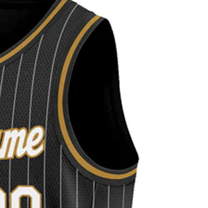 Camiseta de Baloncesto Personalizada de los Golden State, Negra con Rayas Finas, sin Mangas, Impresión por Transferencia de Calor, Unisex, para Adultos - Product Image 4