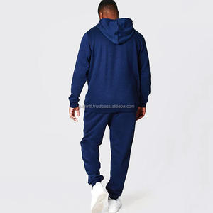 Survêtement d'hiver léger et chaud en molleton doux, coupe moderne, avec cordon de serrage, 100 % coton, style streetwear, motif uni, tendance - Product Image 3