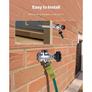 Rubinetto da esterno da 12 pollici senza brina, 1/2'' PTC x 3/4'' MHT, valvola in ottone senza piombo anti-sifone, raccordo bibcock a innesto rapido - Product Image 2