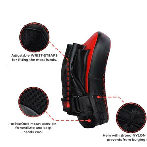 Guantes de Boxeo de Cuero Duradero, Almohadillas de Boxeo Profesionales, Almohadillas de Enfoque Manuales para Entrenamiento de MMA, Muay Thai, Kickboxing y Karate - Product Image 5