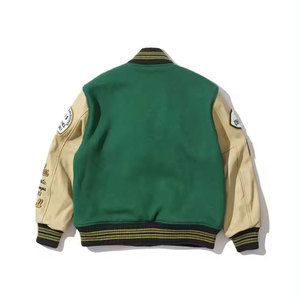 New Arrival Letterman Style Men Varsity <b>Jackets</b> In Low MOQ Custom Embroidered Logo Solid Color Fashion Baseball Varsity <b>jacket</b> - Product Image 6
