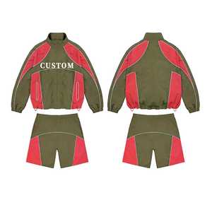 New Style Custom Windbreaker Contrast Color Short Set Tracksuit Men 2 Piece <b>Wind</b> <b>Breaker</b> Tracksuit Set Hot Sale Windbreaker Set - Product Image 1
